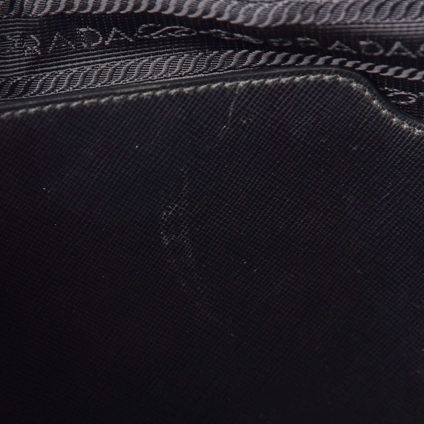 Tessuto Nylon Saffiano Metal Triangle Logo Work Bag Black