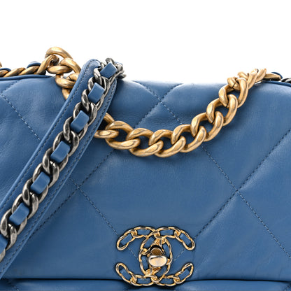 Chanel Lambskin Quilted Medium Chanel 19 Flap Blue 8 of 13