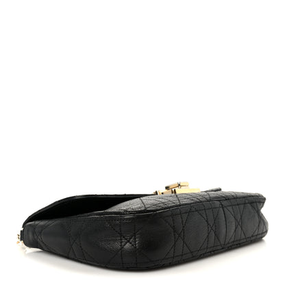 Christian Dior Grained Calfskin Cannage Diorling Wallet On Chain Black 4 of 10