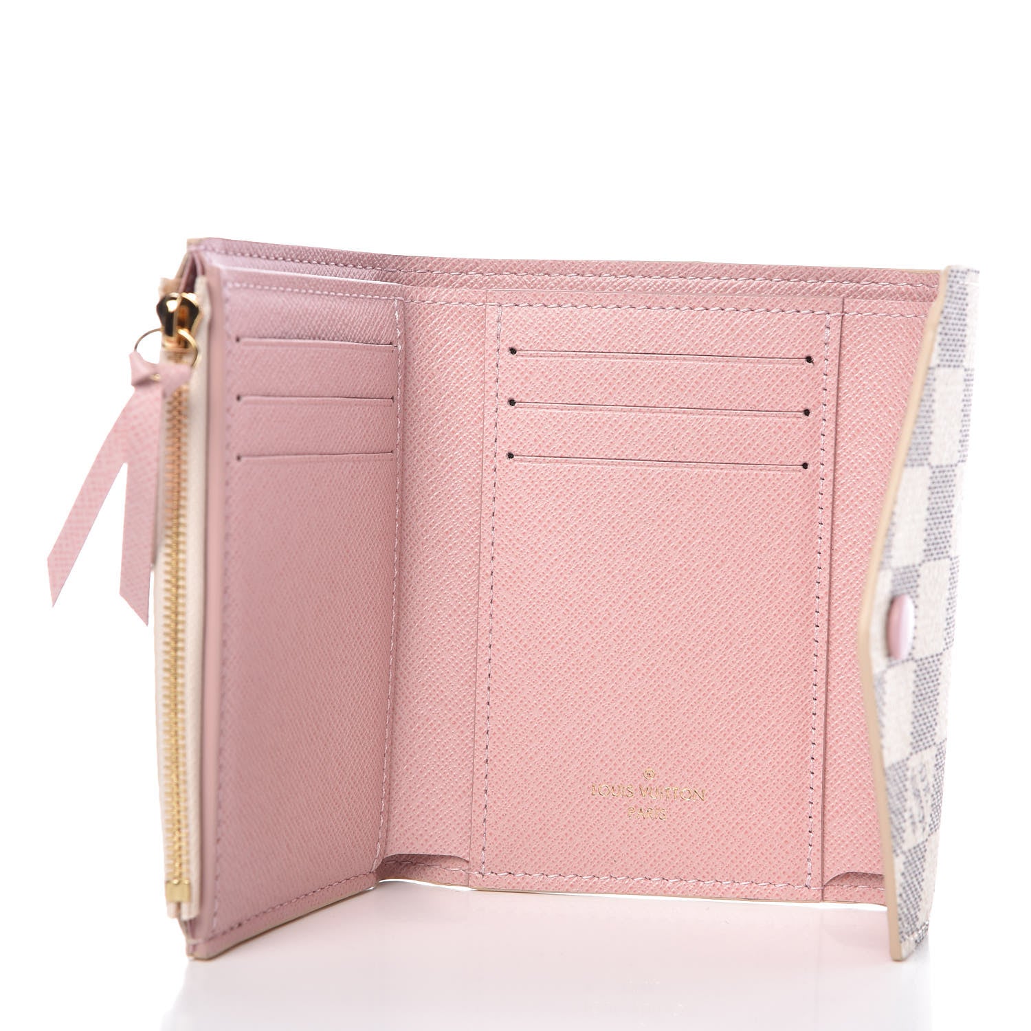 Louis Vuitton Damier Azur Victorine Wallet Rose Ballerine 5 of 7