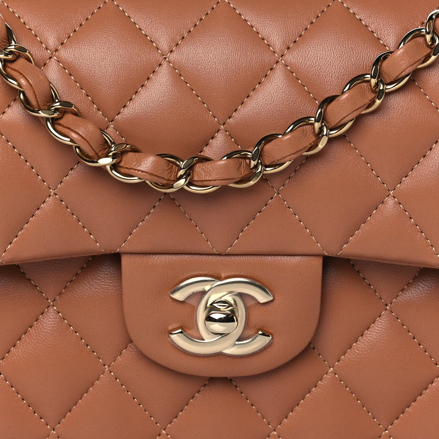 Chanel Lambskin Quilted Small Double Flap Brown 8 of 11
