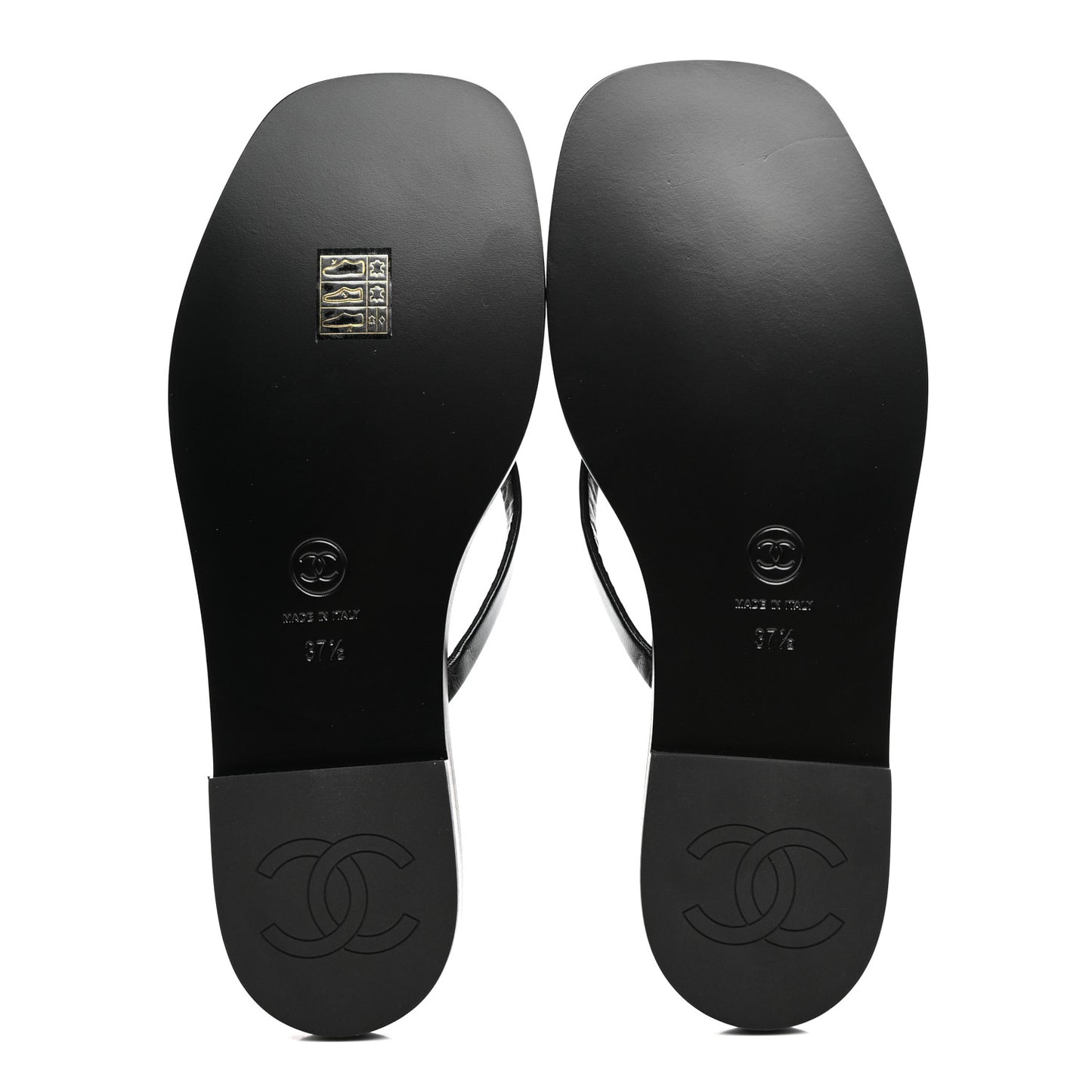 Goatskin CC Times Square Thong Sandals 37.5 Black