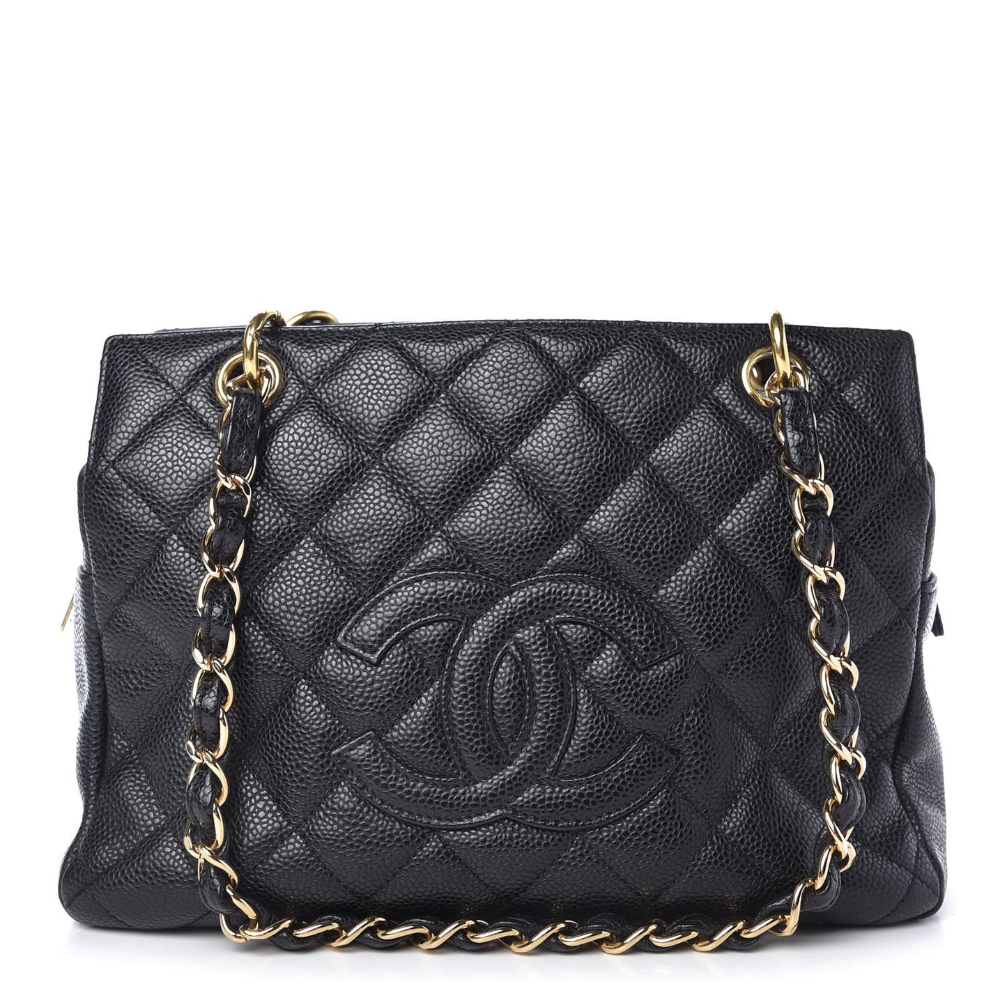 Caviar Quilted Petit Timeless Tote PTT Black