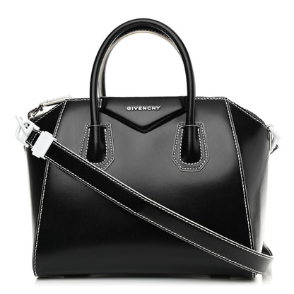 Givenchy Calfskin Contrast Topstitch Small Antigona Black White 1 of 10