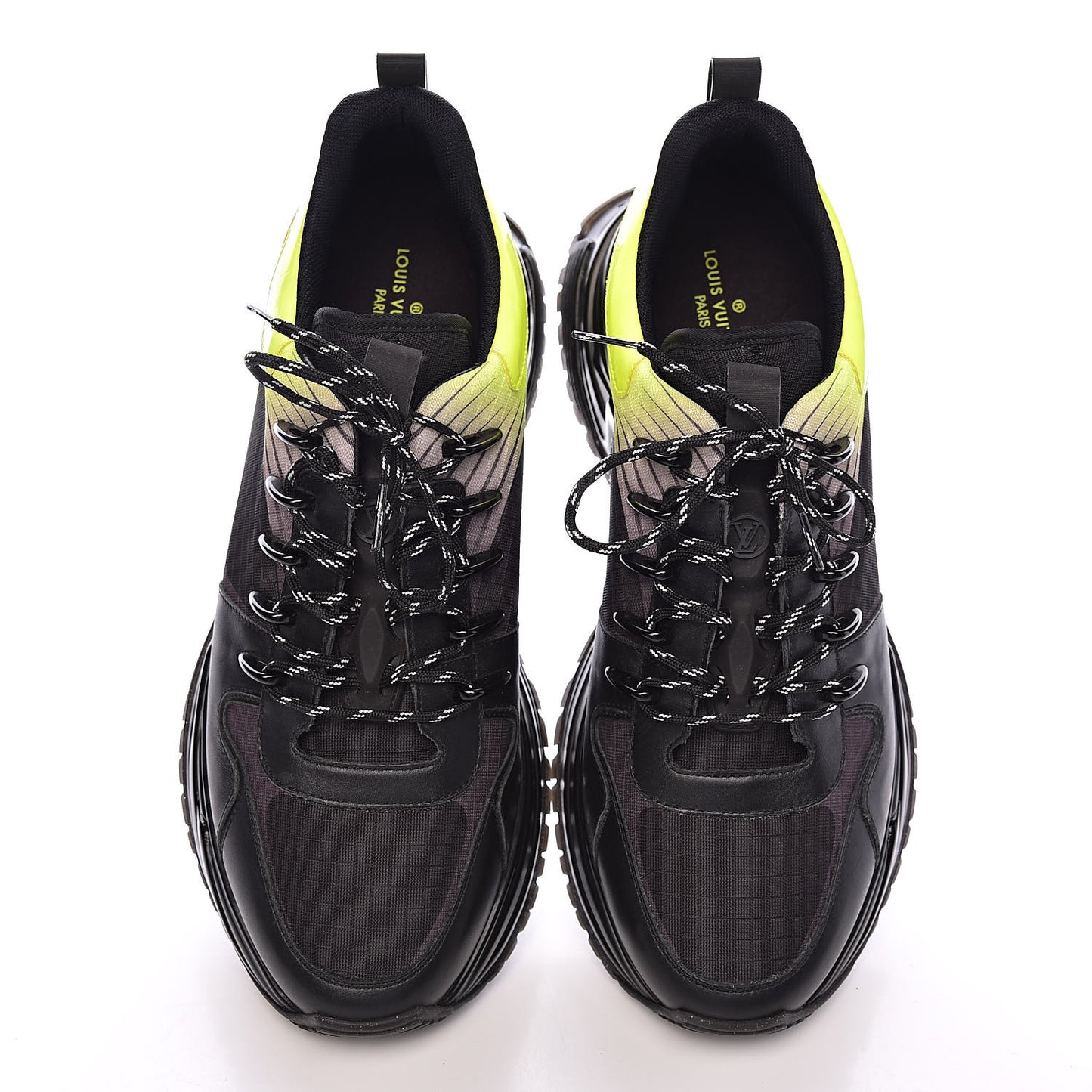 Calfskin Run Away Pulse Sneakers 8 Black Yellow