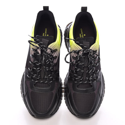 Louis Vuitton Calfskin Run Away Pulse Sneakers 8 Black Yellow 9 of 10