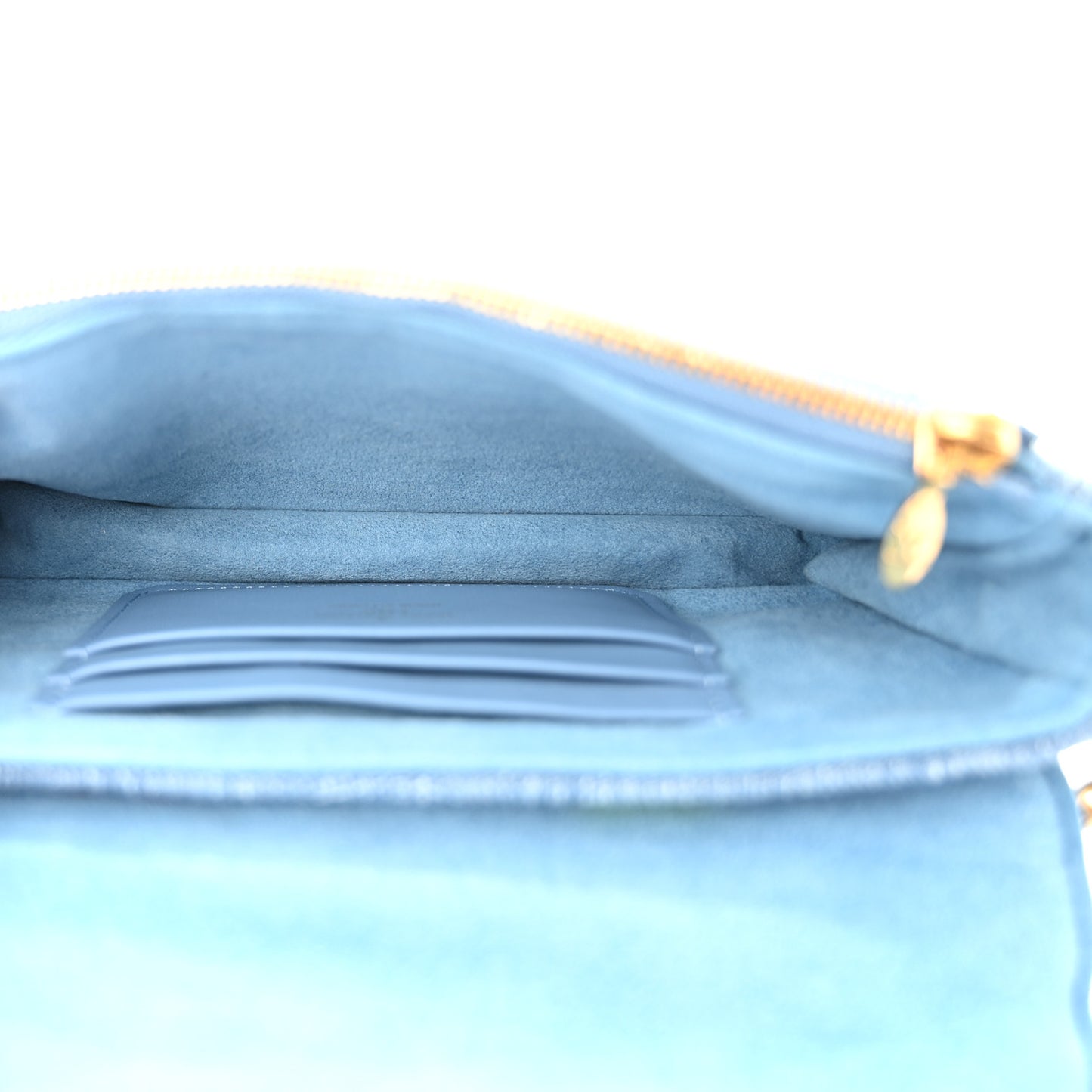Embroidered Monogram Denim New Wave Chain Pochette Blue