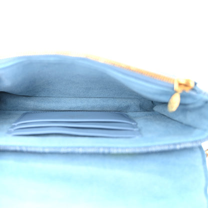 Louis Vuitton Embroidered Monogram Denim New Wave Chain Pochette Blue 5 of 9