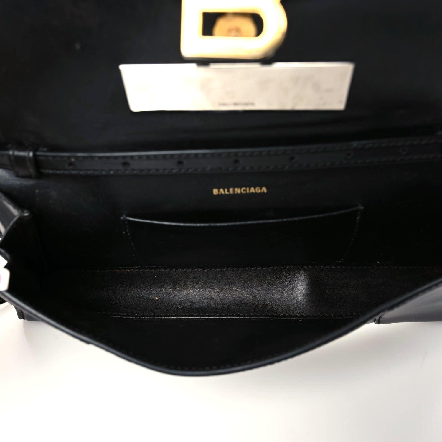 Balenciaga Shiny Box Calfskin Hourglass Stretch Sling Shoulder Bag Black 8 of 11