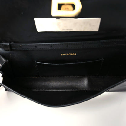 Balenciaga Shiny Box Calfskin Hourglass Stretch Sling Shoulder Bag Black 8 of 11