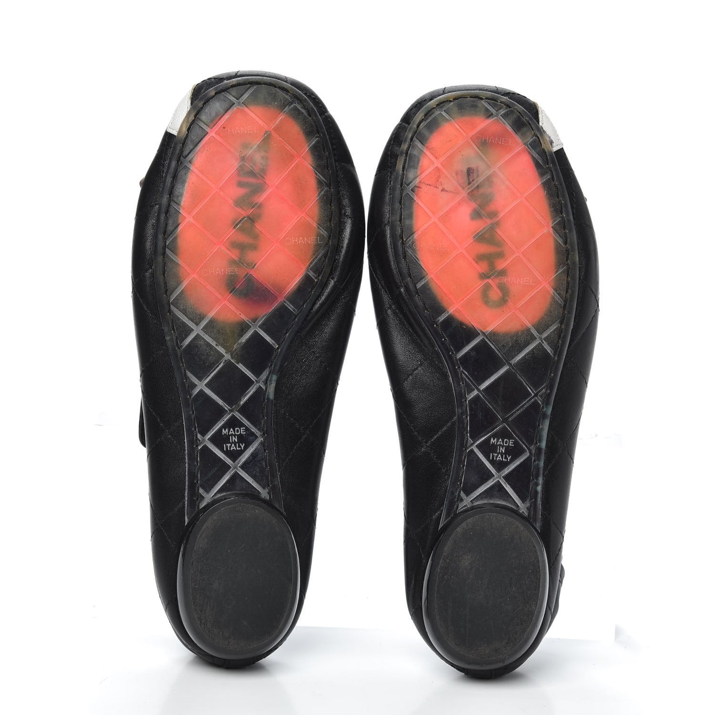 Lambskin Quilted Cambon Ballerina Flats 37 Black