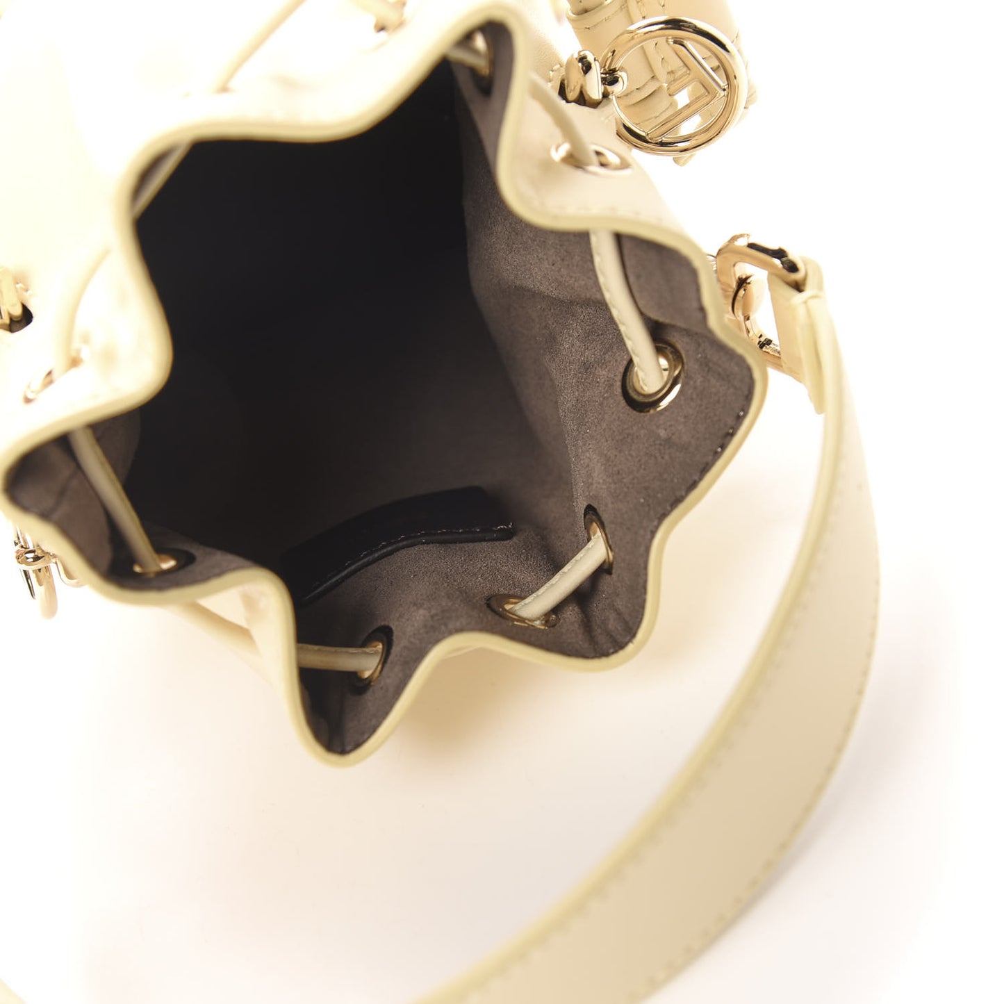 Vitello Liberty Pearl F is Fendi Mini Mon Tresor Bucket Bag Burro