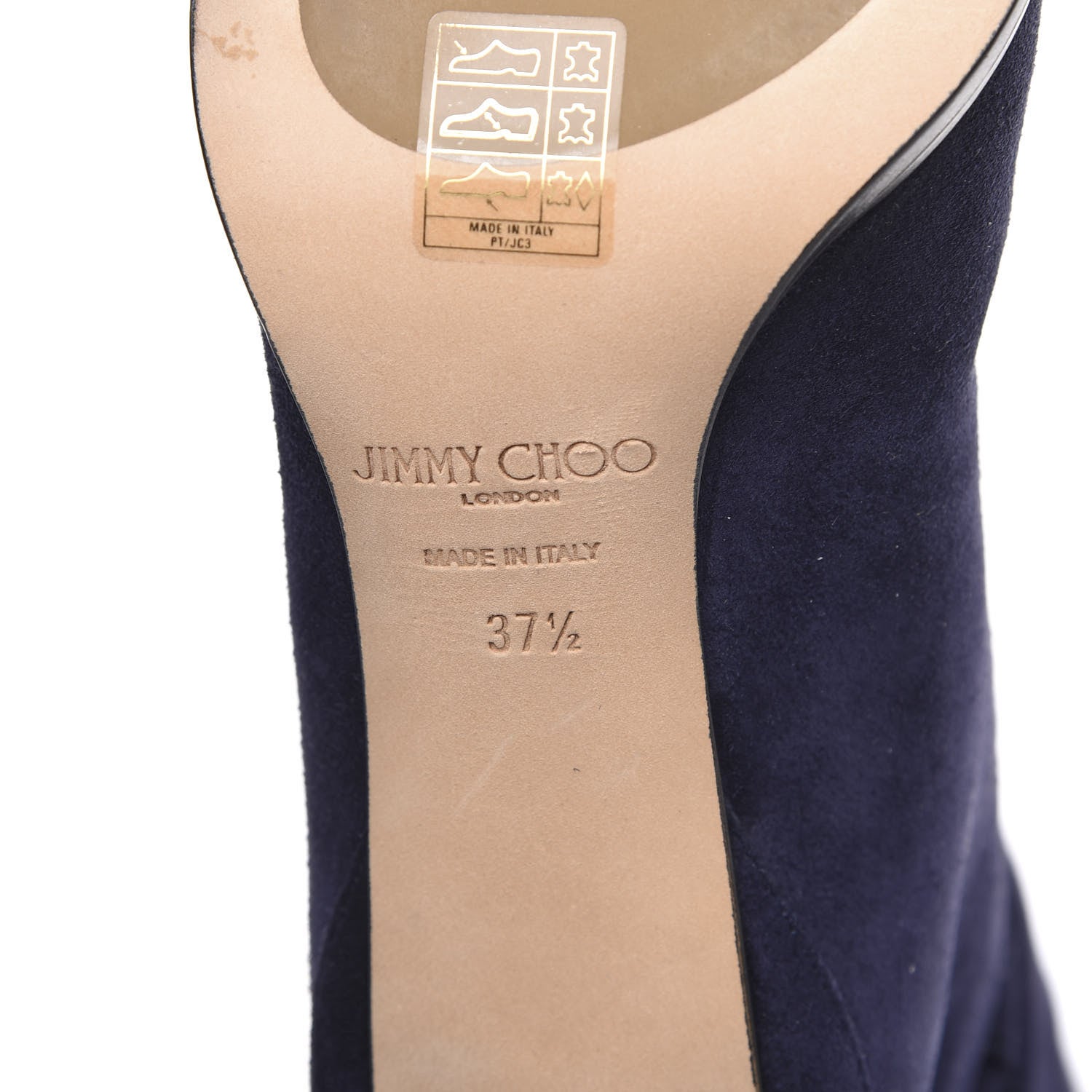 Jimmy Choo Suede Madalie 80 Knee High Boots 37.5 Navy 6 of 7