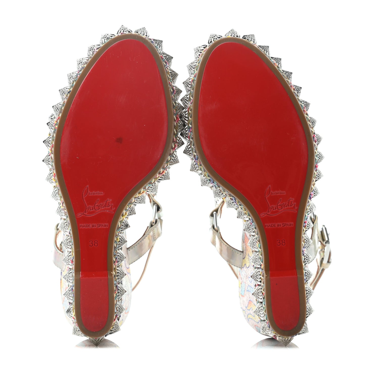 Lurex Flame Pira Ryad 110 Wedge Sandals 38 Platine Multicolor