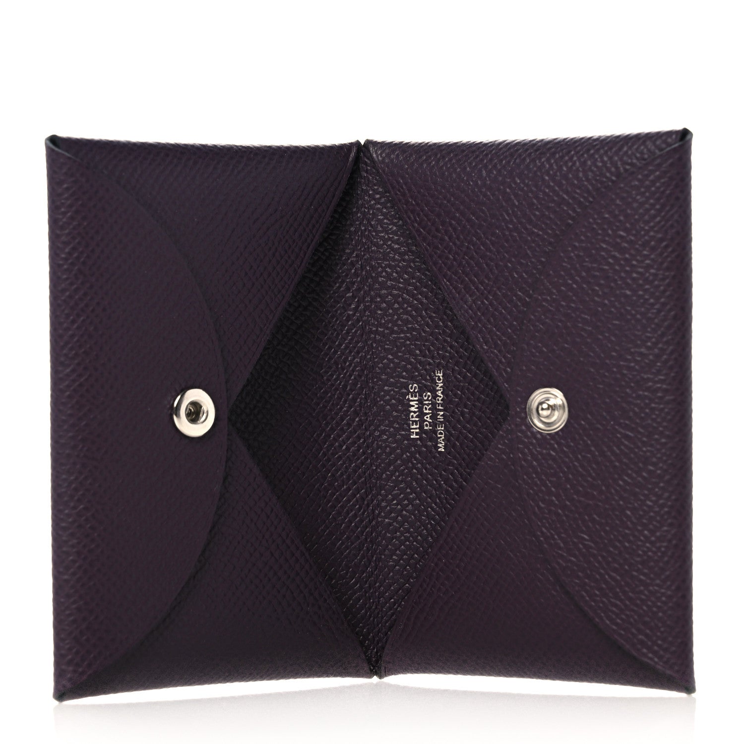 Hermes Epsom Calvi Card Case Raisin 5 of 8
