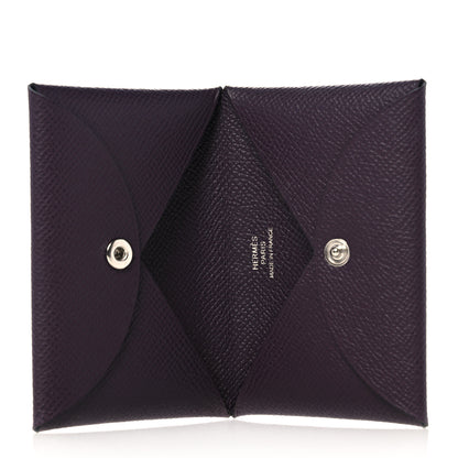 Hermes Epsom Calvi Card Case Raisin 5 of 8