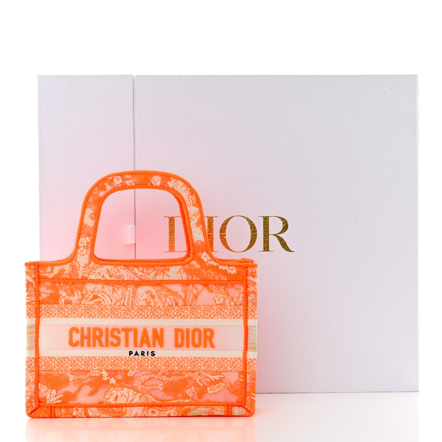 Christian Dior Canvas Embroidered Mini Toile De Jouy Book Tote Orange 17 of 17