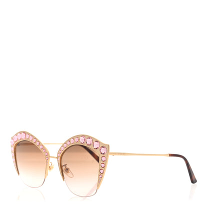 Gucci Metal Crystal Cat Eye Sunglasses GG00114S Pink 1 of 6