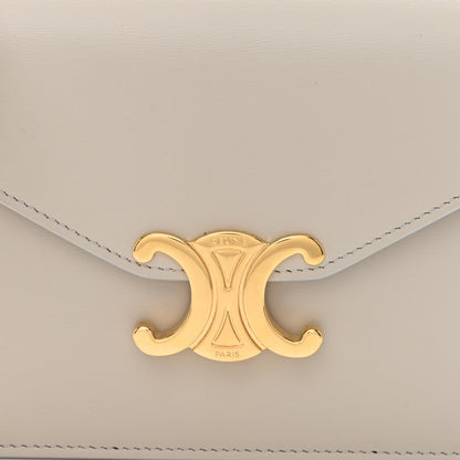 Celine Shiny Calfskin Triomphe Margo Wallet on Chain Light Stone 9 of 15