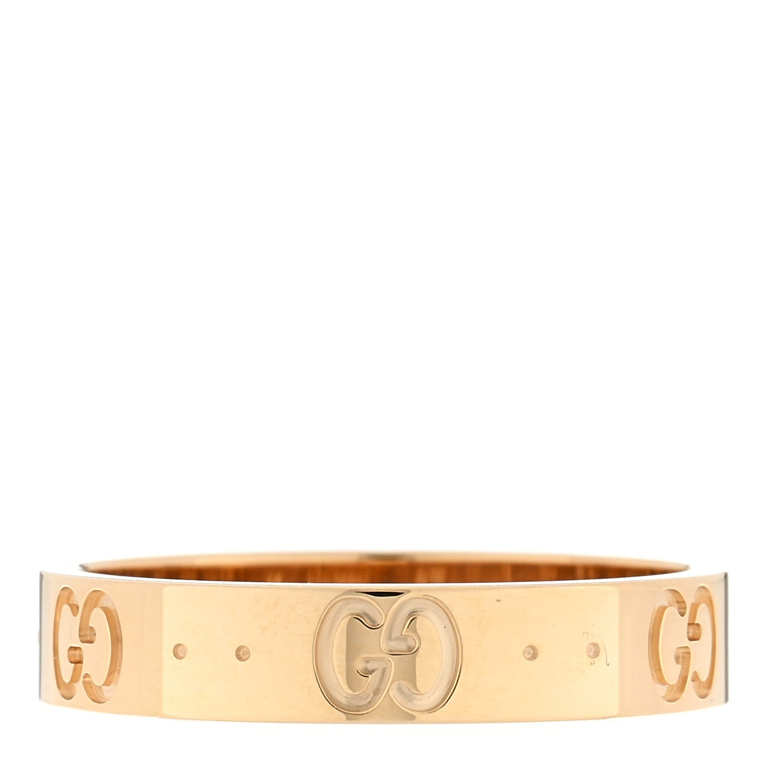 Gucci 18K Yellow Gold 4mm Icon Thin Band Ring 56 7.5 3 of 5