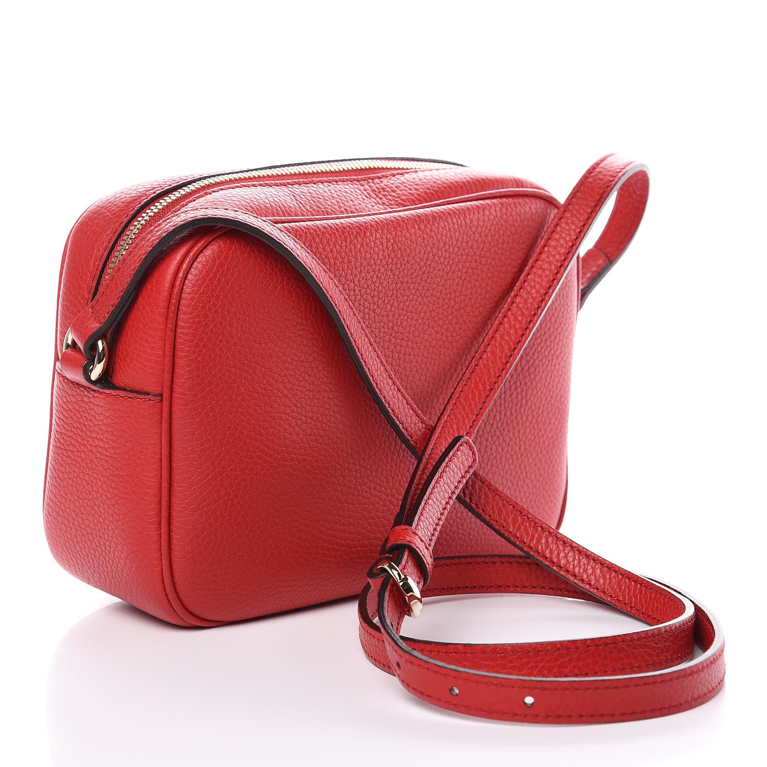Gucci Pebbled Calfskin Small Soho Disco Bag Tabasco Red 3 of 9