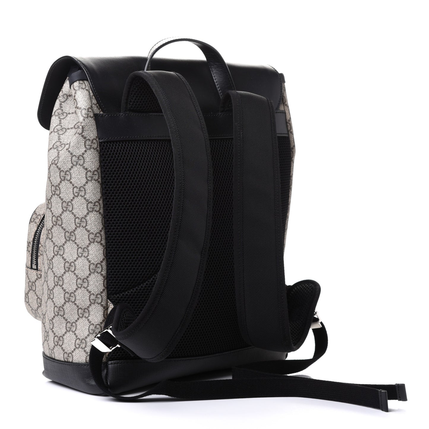 GG Supreme Monogram Single Buckle Backpack Beige Black