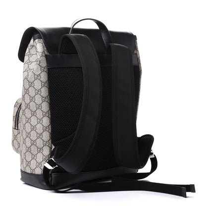 Gucci GG Supreme Monogram Single Buckle Backpack Beige Black 2 of 4