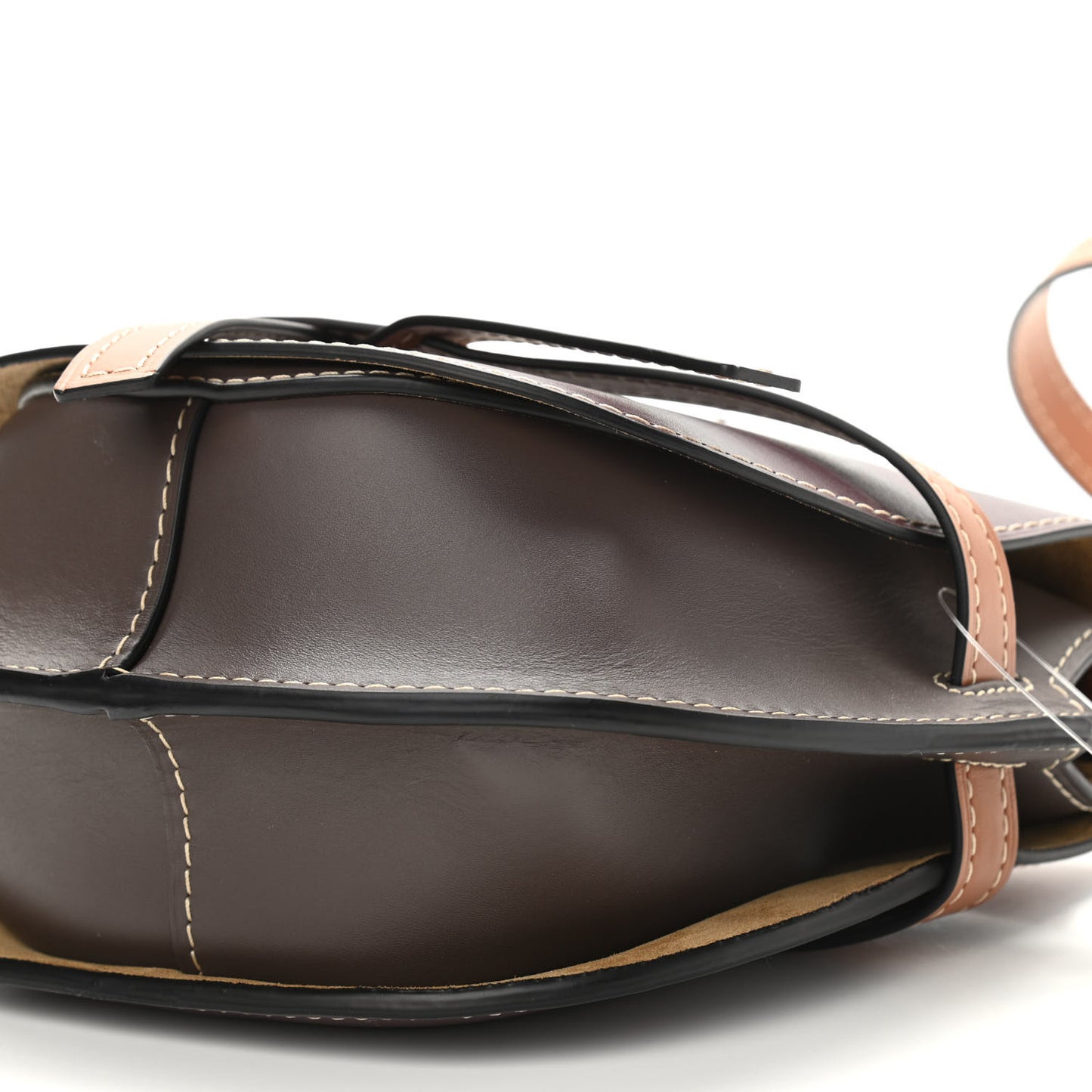 Calfskin Small Gate Crossbody Bag Oxblood Tan