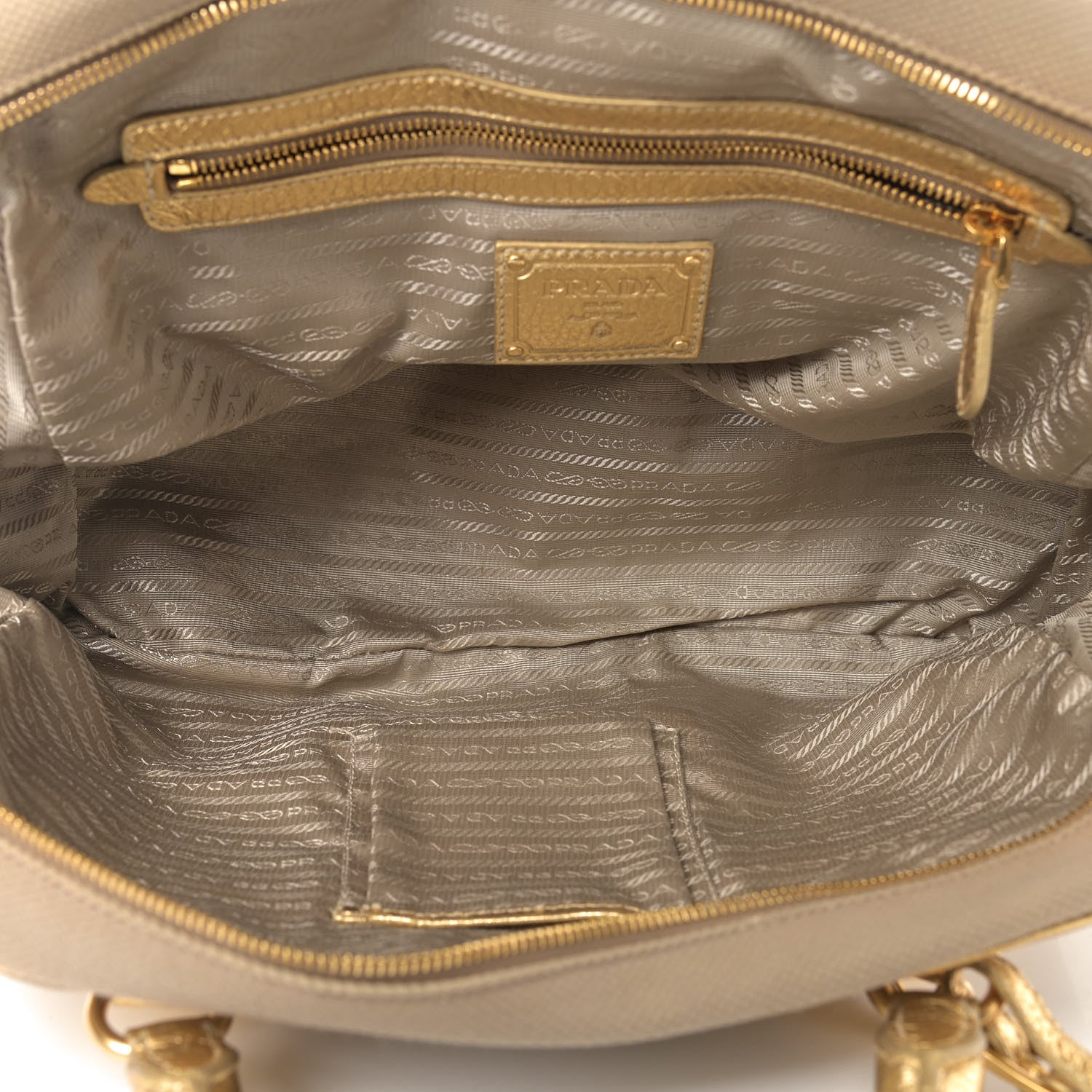 Prada Metallic Vitello Daino Canapa Bowler Platino Corda 4 of 9