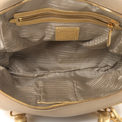 Prada Metallic Vitello Daino Canapa Bowler Platino Corda 4 of 9
