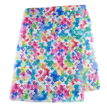 Louis Vuitton Cotton Monogram Essential Watercolor Stole Multicolor 3 of 9