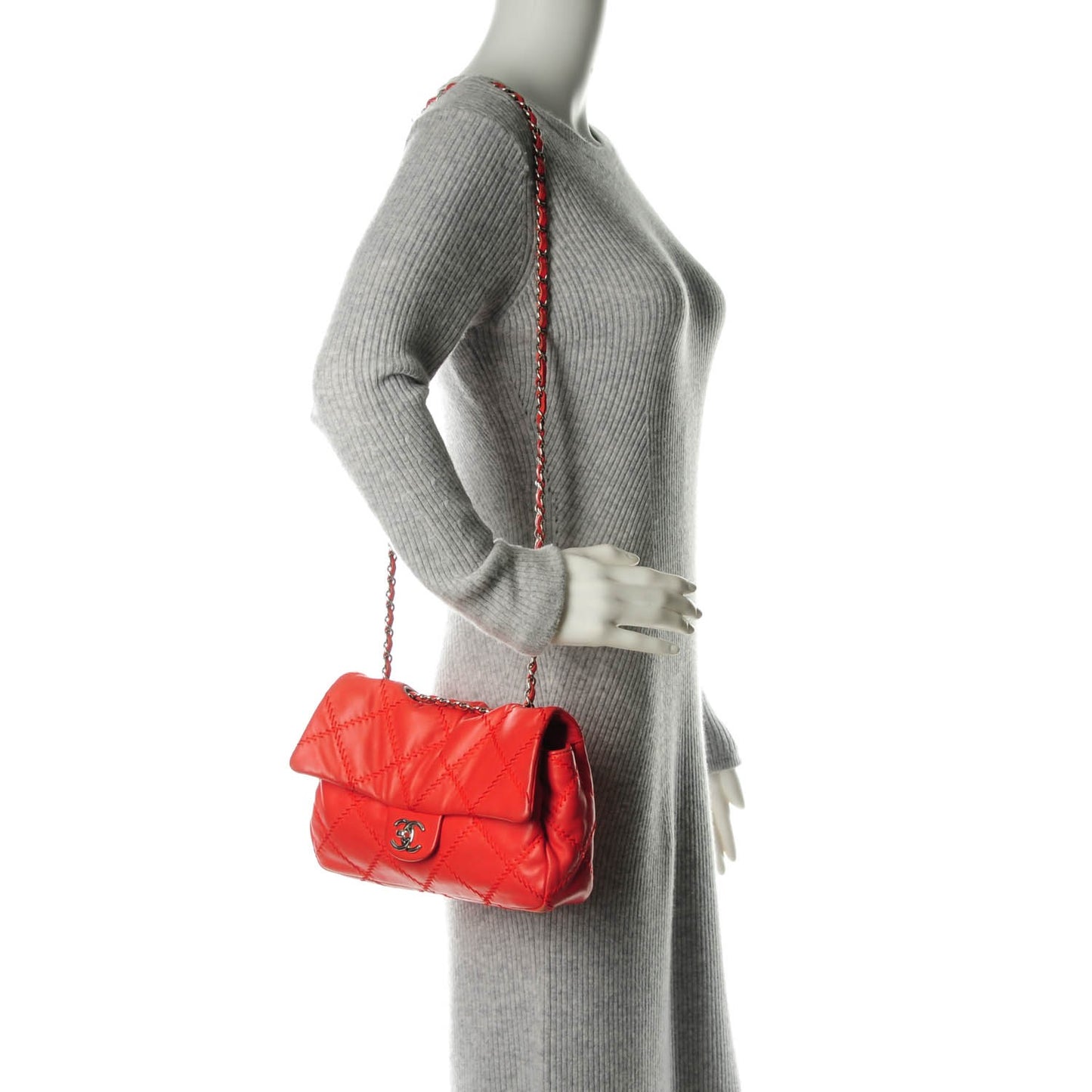 Calfskin Ultimate Stitch Flap Red