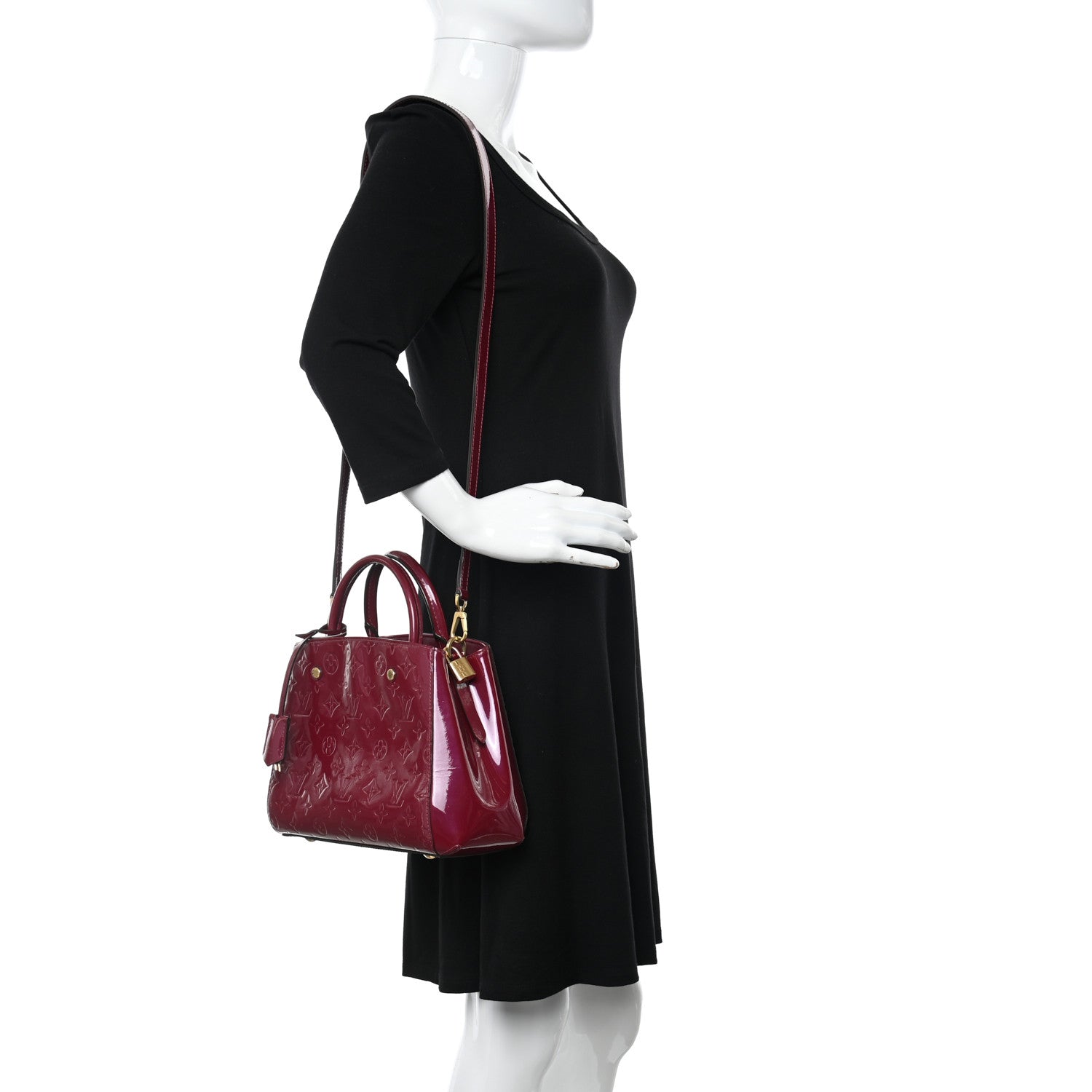 Louis Vuitton Vernis Montaigne BB Magenta 2 of 10