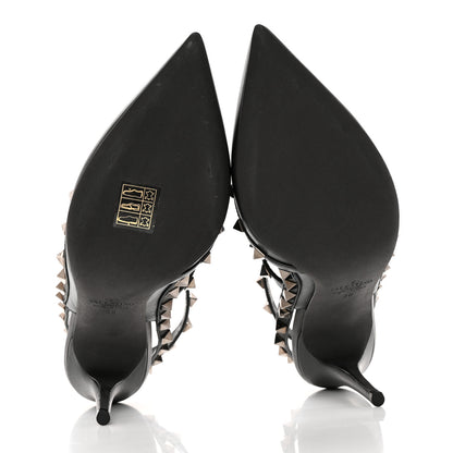 Valentino Garavani Calfskin Nappa Rockstud Ankle Strap 100mm Pumps 38 Black 6 of 11