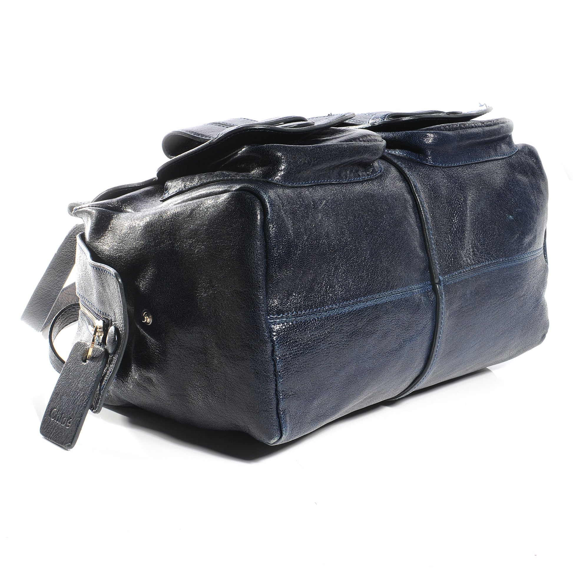 Chloe Leather Saskia Satchel Navy 4 of 7