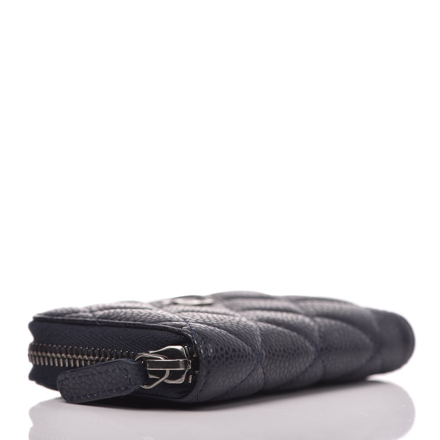 Caviar Quilted Zip Coin Purse Navy