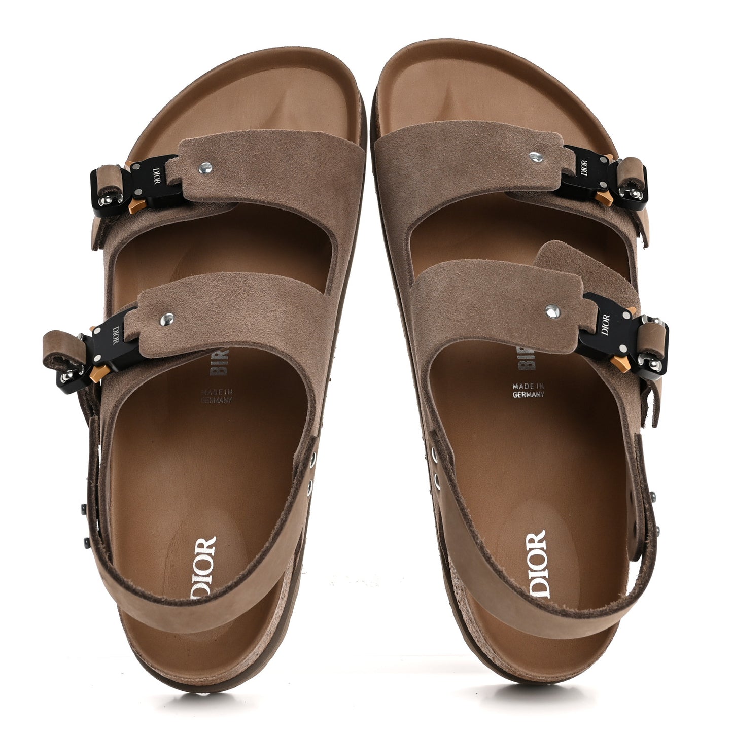 X BIRKENSTOCK Felted Wool Nubuck Calfskin Mens Milano Sandal 45 Brown