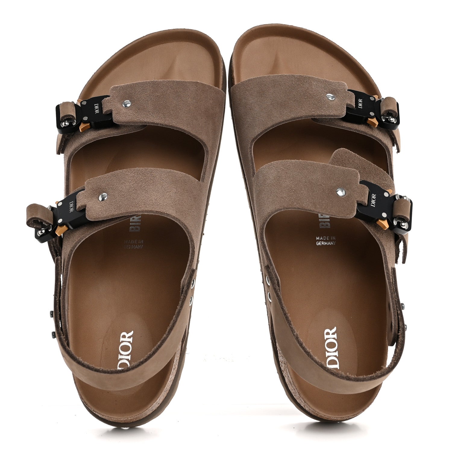 Christian Dior X BIRKENSTOCK Felted Wool Nubuck Calfskin Mens Milano Sandal 45 Brown 2 of 10