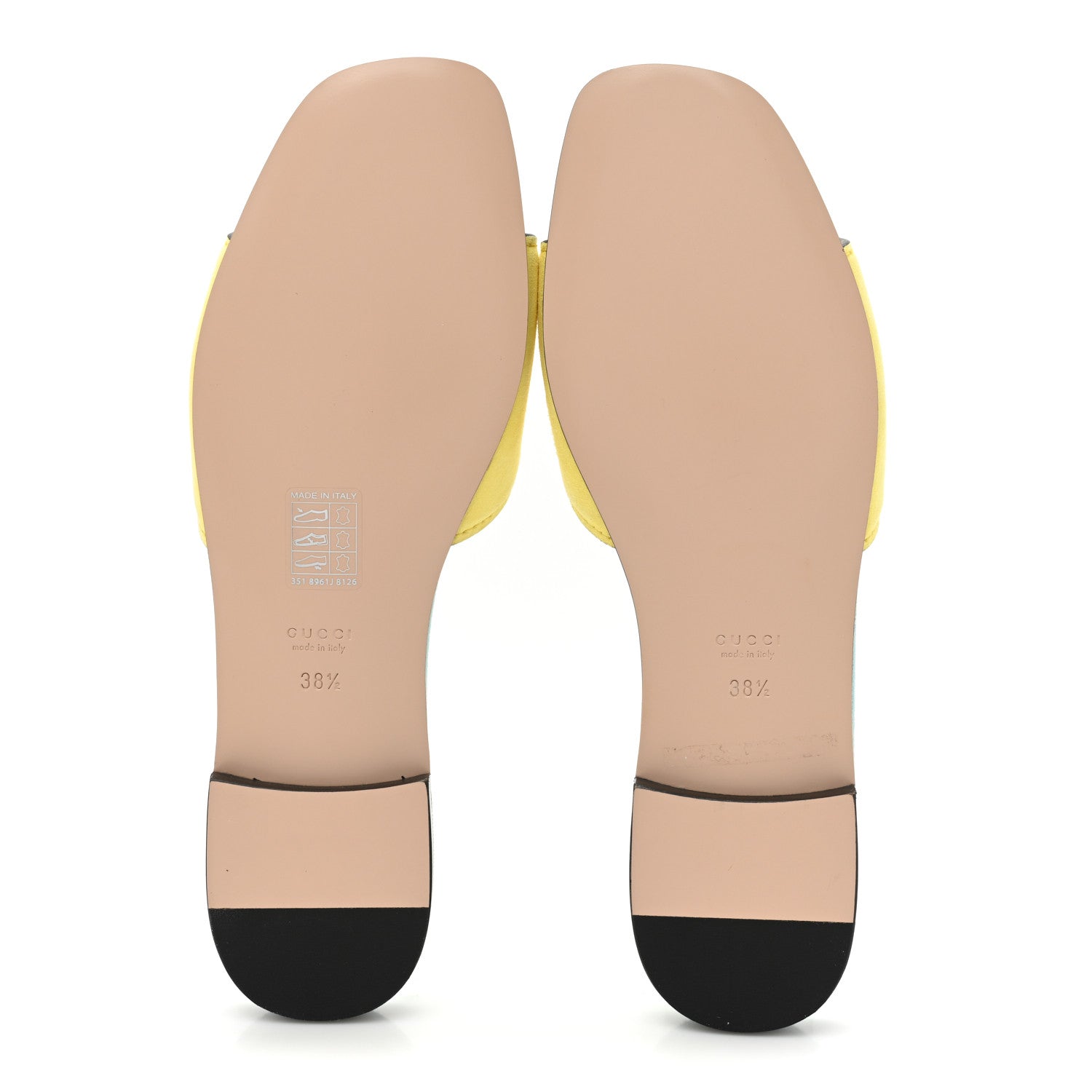 Gucci Kid Scamosciato Interlocking G Cut Out Slide Sandals 38.5 Banana 5 of 13