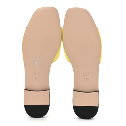 Gucci Kid Scamosciato Interlocking G Cut Out Slide Sandals 38.5 Banana 5 of 13