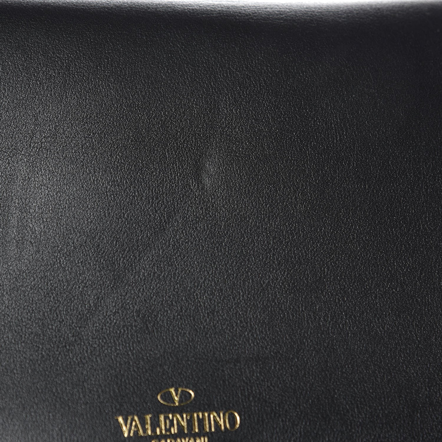 Valentino Garavani Calfskin Rockstud Turn Lock Flap Clutch Black 9 of 9