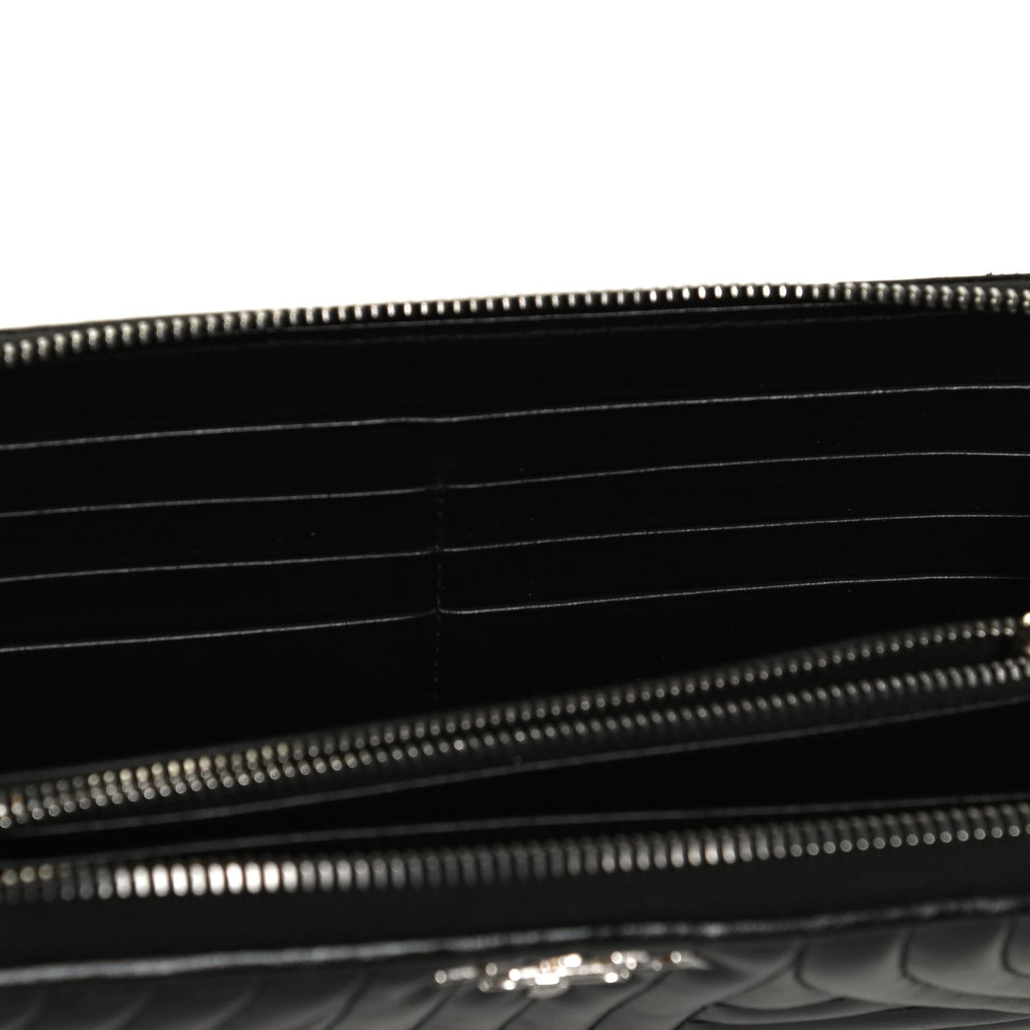 Soft Calfskin Diagramme Zip Around Wallet Black