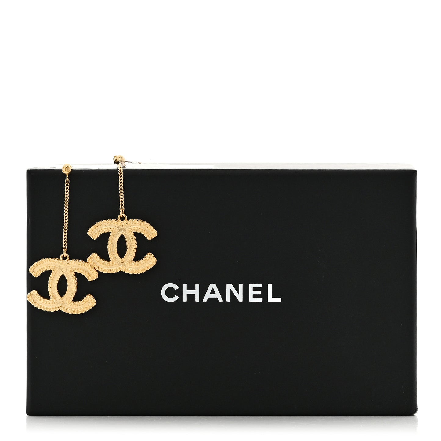 CC Drop Earrings Matte Gold