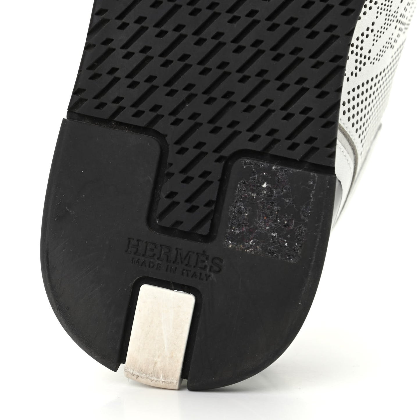 Perforated Calfskin Goatskin Bi-Color Womens C-Addict Sneakers 36.5 Black White