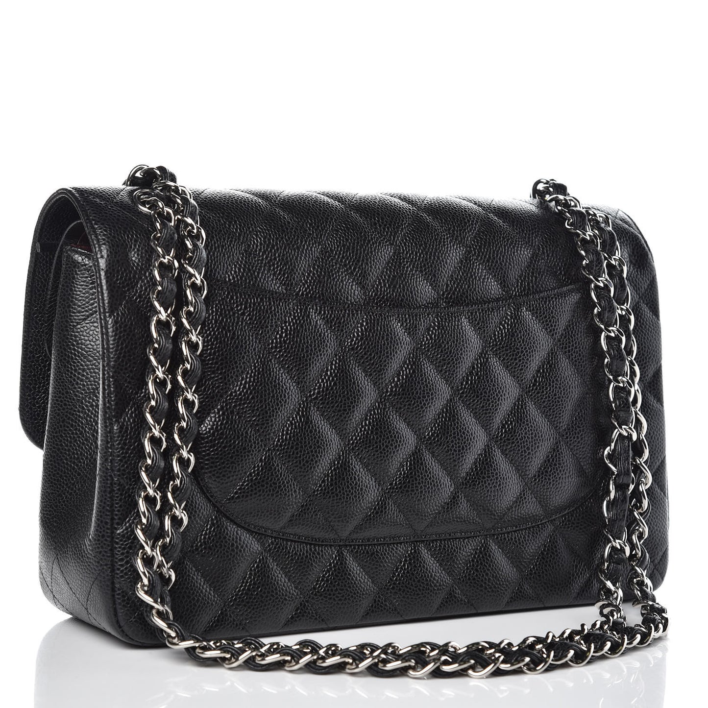 Caviar Quilted Jumbo Double Flap Black