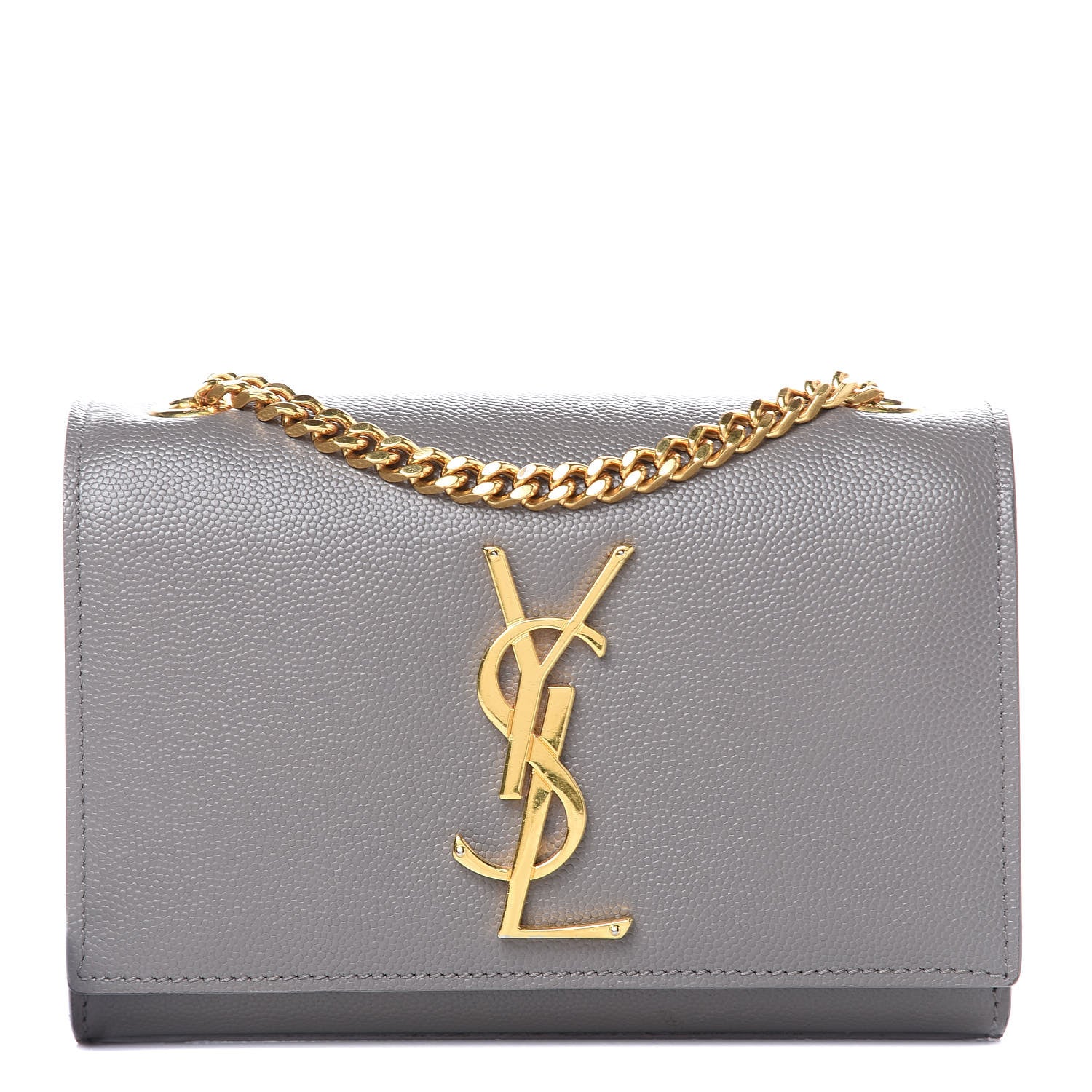 Saint Laurent Grain De Poudre Small Monogram Kate Satchel Fog 1 of 13