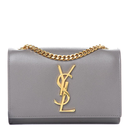 Saint Laurent Grain De Poudre Small Monogram Kate Satchel Fog 1 of 13