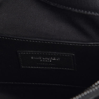 Saint Laurent Sheepskin Matelasse Chevron Monogram Monochrome Large College Satchel Black 7 of 8