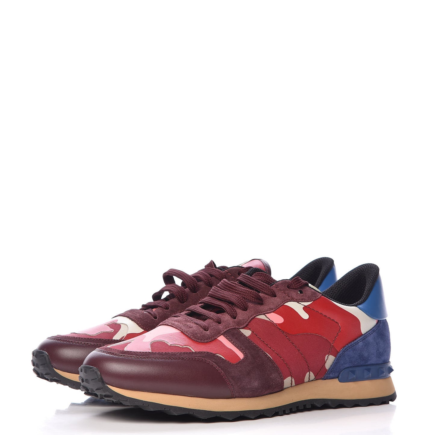 Nappa Suede Camouflage Mens Rockrunner Sneakers 44 Rosso Lacca Multicolor