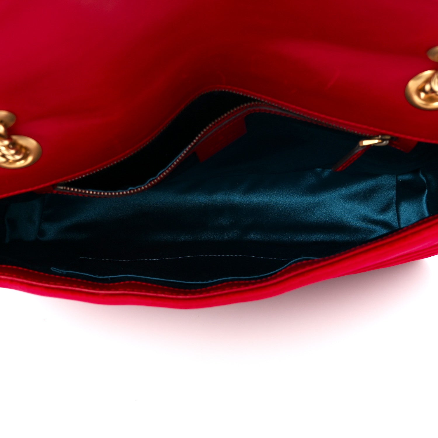 Gucci Velvet Matelasse Medium GG Marmont Shoulder Bag Hibiscus Red 5 of 12